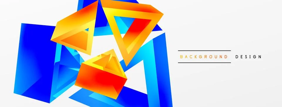 3d triangle abstract background. Basic shape technology or business concept Illustrazione stock