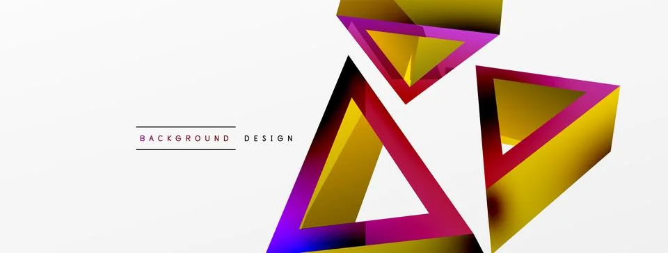 3d triangle abstract background. Basic shape technology or business concept Stock Illustration