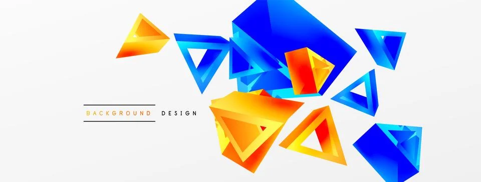 3d triangle abstract background. Basic shape technology or business concept Stock Illustration