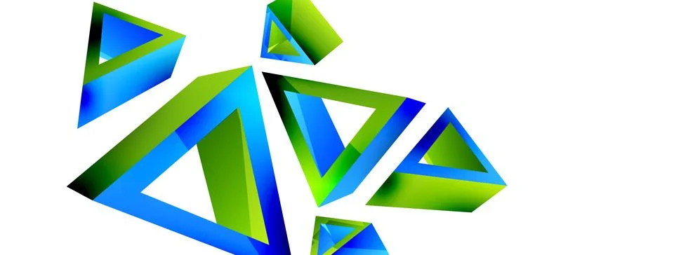 3d triangle abstract background. Basic shape technology or business concept 스톡 일러스트