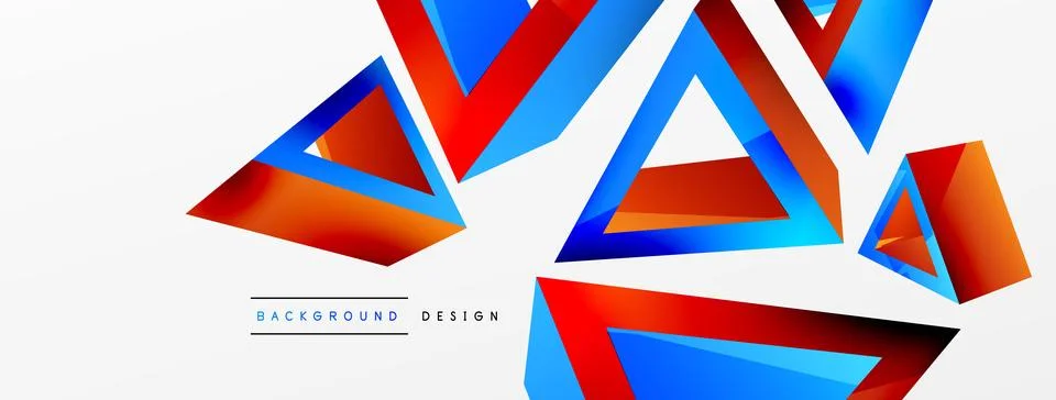 3d triangle abstract background. Basic shape technology or business concept イラスト素材