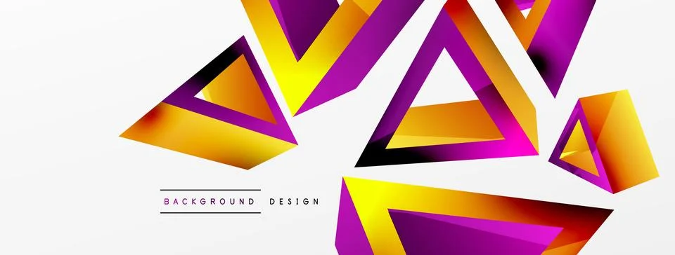 3d triangle abstract background. Basic shape technology or business concept Illustrazione stock