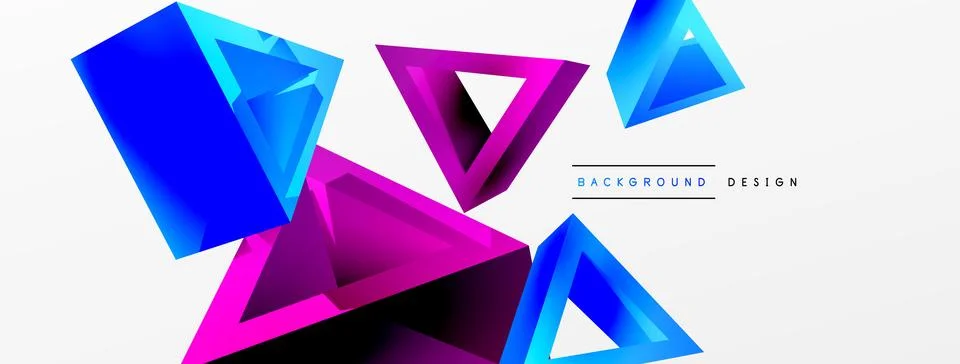 3d triangle abstract background. Basic shape technology or business concept Illustrazione stock