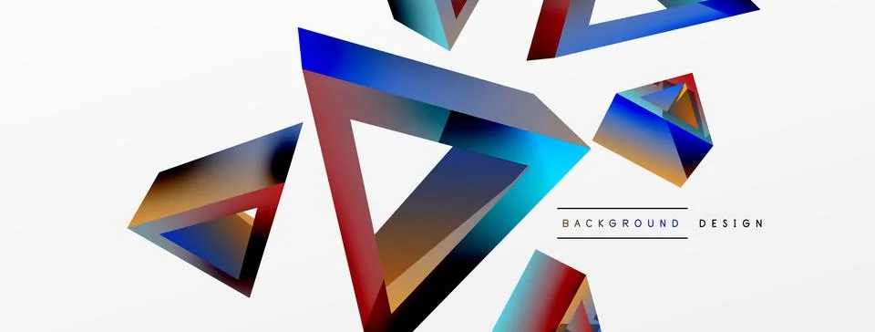 3d triangle abstract background. Basic shape technology or business concept Illustrazione stock