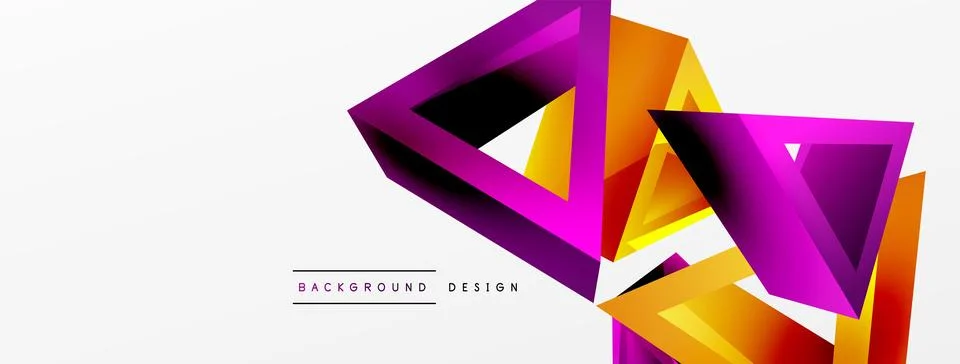 3d triangle abstract background. Basic shape technology or business concept Stock Illustration