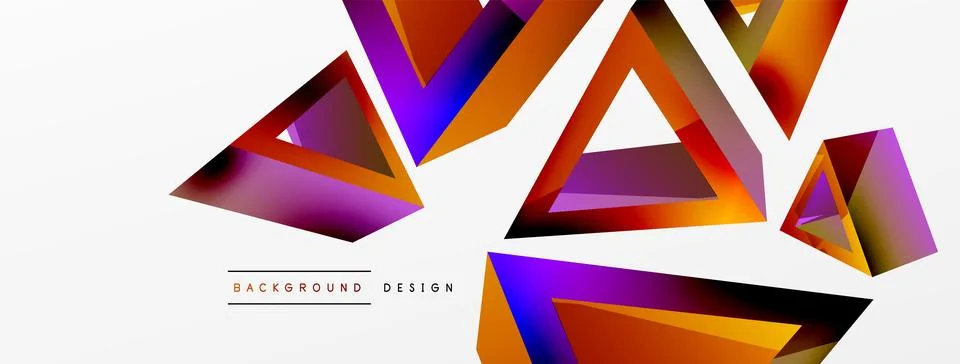 3d triangle abstract background. Basic shape technology or business concept Stock Illustration