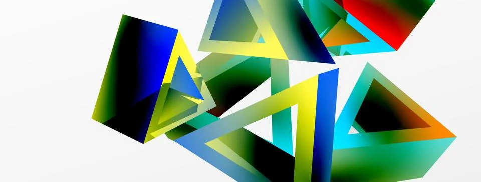 3d triangle abstract background. Basic shape technology or business concept 스톡 일러스트