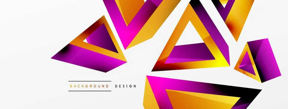 3d triangle abstract background. Basic shape technology or business concept Illustrazione stock