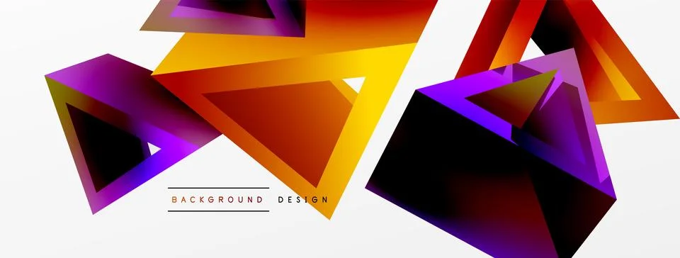 3d triangle abstract background. Basic shape technology or business concept Illustrazione stock