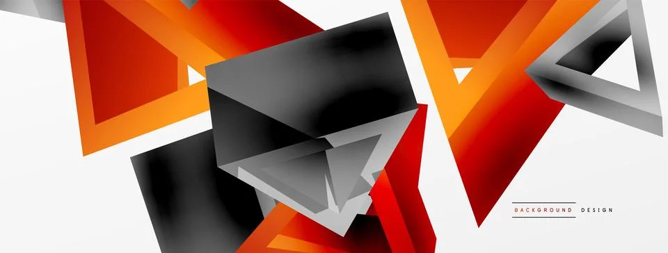 3d triangle abstract background. Basic shape technology or business concept Illustrazione stock