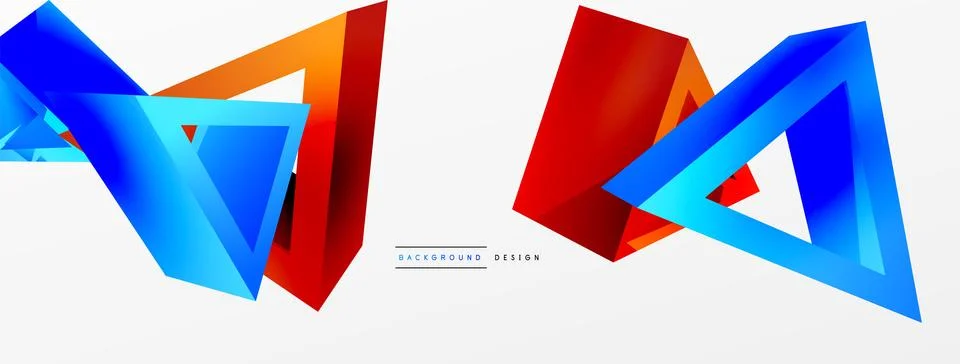 3d triangle abstract background. Basic shape technology or business concept Stock Illustration