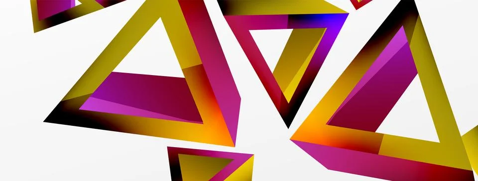 3d triangle abstract background. Basic shape technology or business concept Stock Illustration