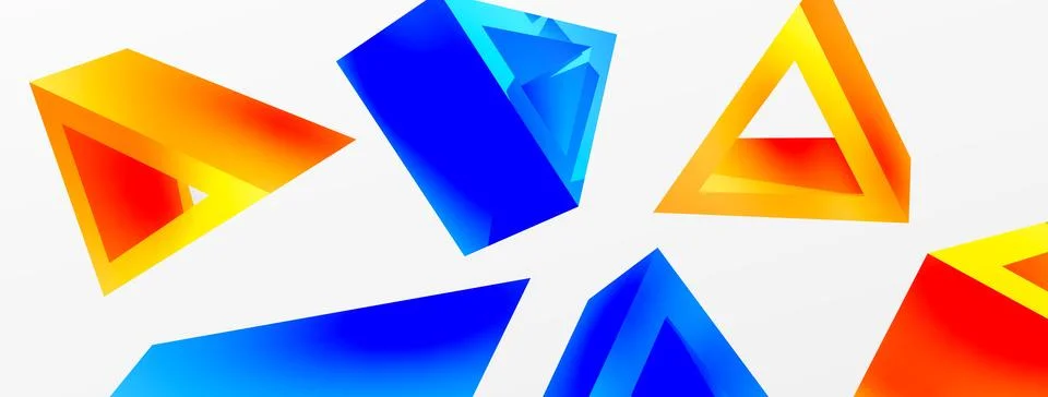 3d triangle abstract background. Basic shape technology or business concept Stock Illustration