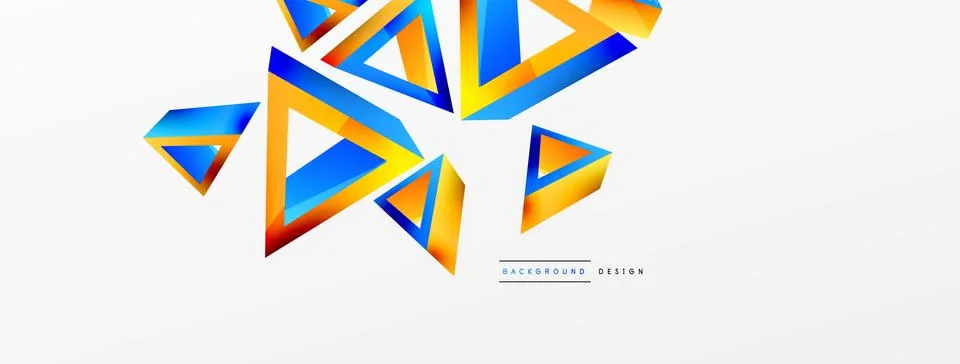 3d triangle abstract background. Basic shape technology or business concept 스톡 일러스트