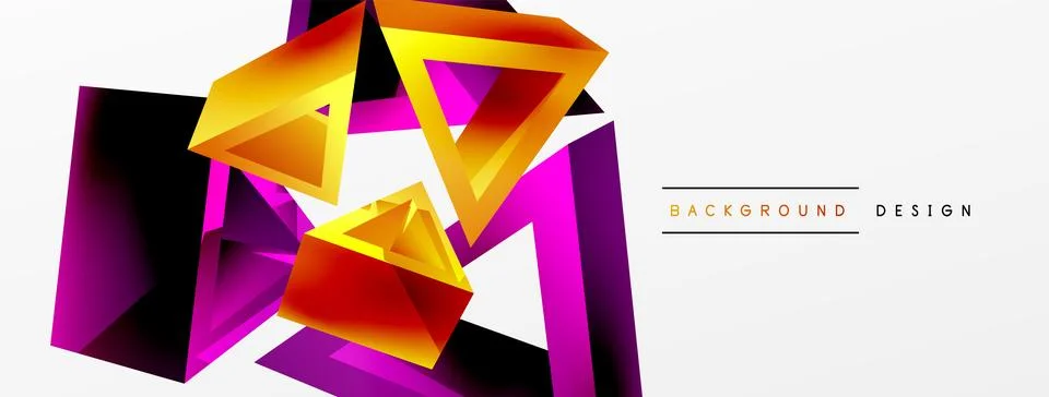 3d triangle abstract background. Basic shape technology or business concept Illustrazione stock