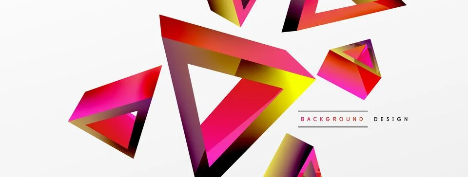 3d triangle abstract background. Basic shape technology or business concept Stock Illustration