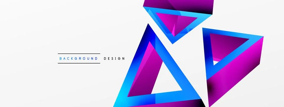 3d triangle abstract background. Basic shape technology or business concept Stock Illustration