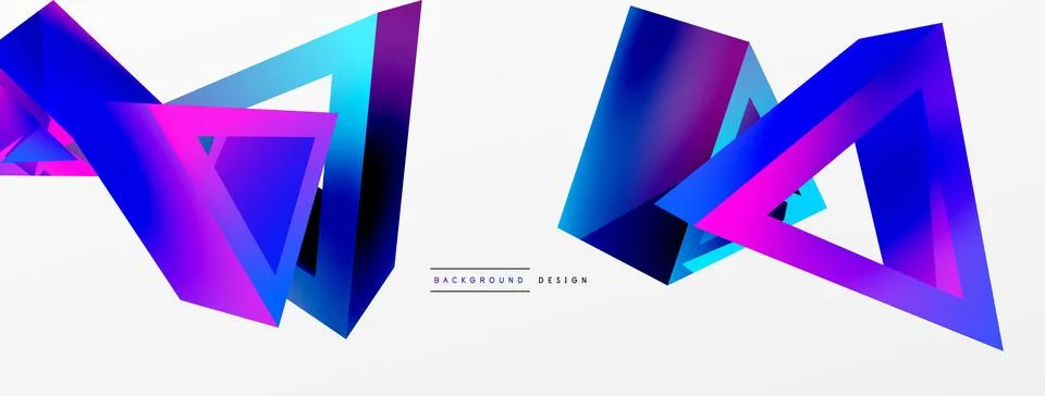 3d triangle abstract background. Basic shape technology or business concept Stock Illustration