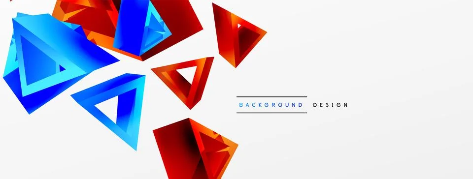 3d triangle abstract background. Basic shape technology or business concept Stock Illustration