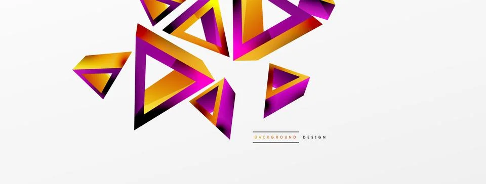 3d triangle abstract background. Basic shape technology or business concept Stock Illustration