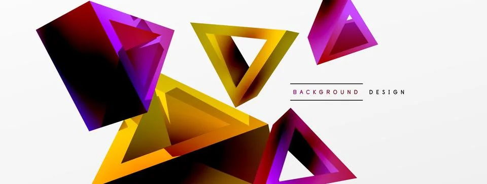 3d triangle abstract background. Basic shape technology or business concept Stock Illustration