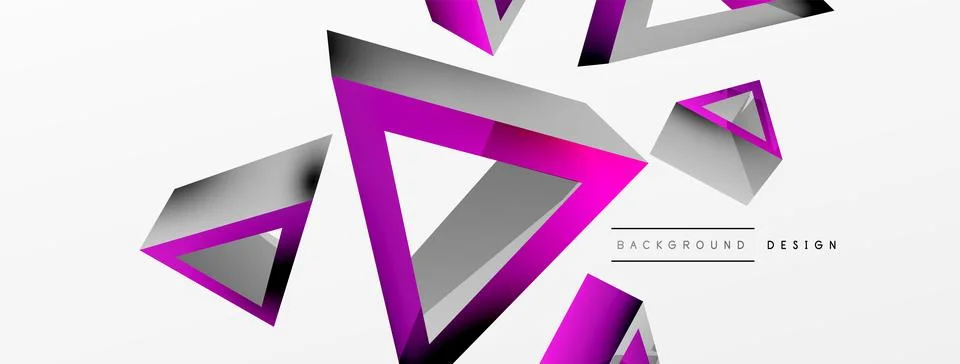 3d triangle abstract background. Basic shape technology or business concept Illustrazione stock
