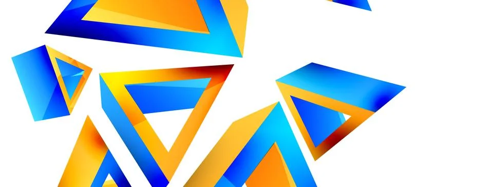 3d triangle abstract background. Basic shape technology or business concept Illustrazione stock