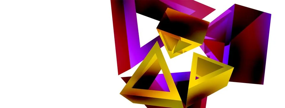 3d triangle abstract background. Basic shape technology or business concept Stock Illustration