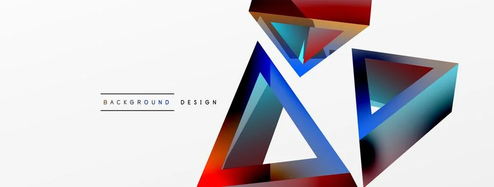 3d triangle abstract background. Basic shape technology or business concept Stockillustratie