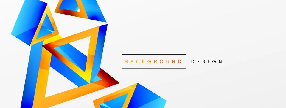 3d triangle abstract background. Basic shape technology or business concept Stock Illustration