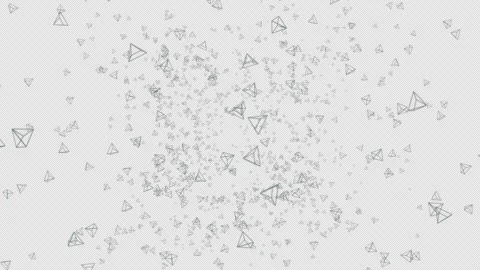 3D Triangle Explosion. Burst of Pyramid. Alpha Channel Stock Footage 293945832