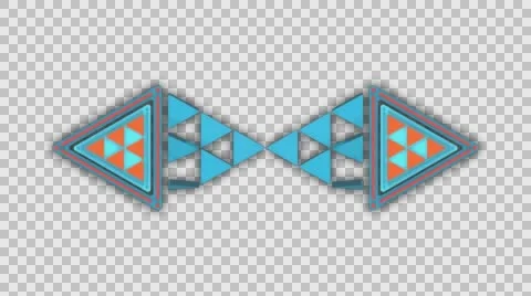 3D TRIANGLE GLASS LOADING ICON BACKGROUND ANIMATION. ALPHA CHANNEL. Video stock 57658623