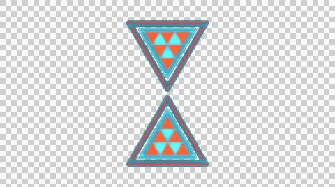 3D TRIANGLE HOURGLASS LOADING ICON BACKGROUND ANIMATION. ALPHA CHANNEL. Video stock 47973114