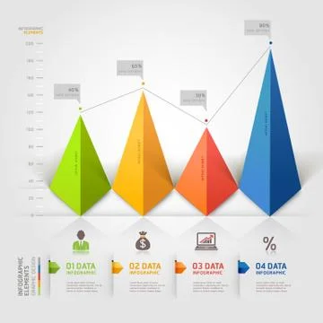 3d triangle infographics business. Vector illustration. Stock Illustration