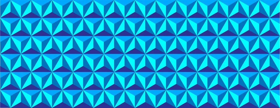 3D triangle pattern geometry. Blue abstract background. Illustrazione stock