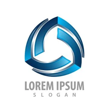 3d triangle shield logo concept design. Symbol graphic template element vecto Stock Illustration