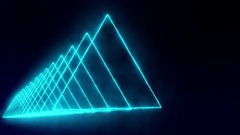 3D triangle tunnel animation motion graphics Stock Footage 156247619