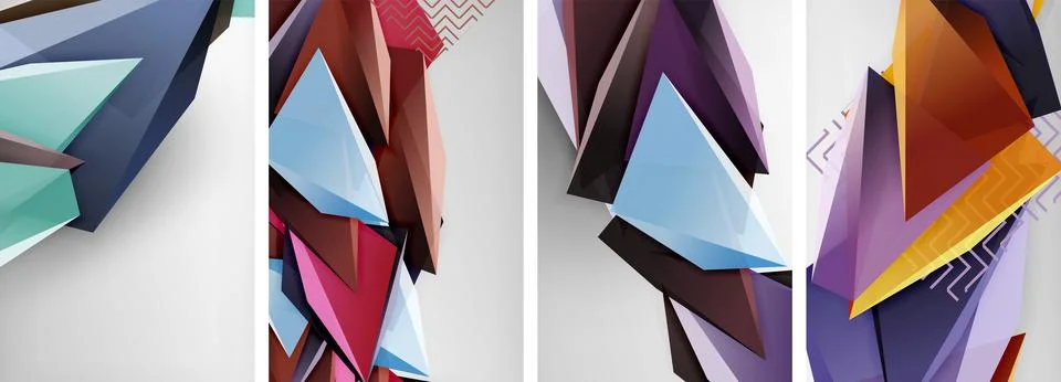 3D triangle vector abstract background. Business or technology design for Stock Illustration