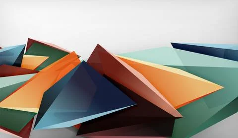 3D triangle vector abstract background. Business or technology design for Stock Illustration