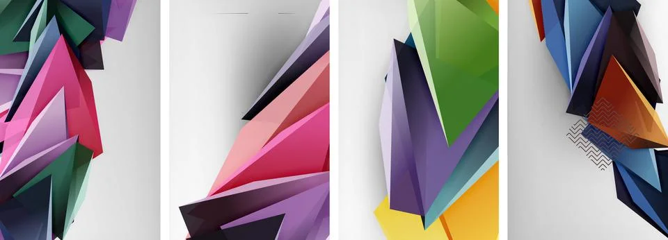 3D triangle vector abstract background. Business or technology design for Illustrazione stock