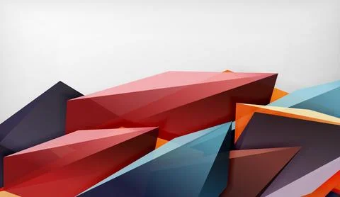 3D triangle vector abstract background. Business or technology design for Stock Illustration