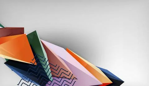 3D triangle vector abstract background. Business or technology design for Stock Illustration