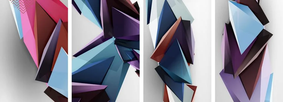 3D triangle vector abstract background. Business or technology design for Stockillustratie