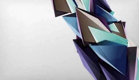 3D triangle vector abstract background. Business or technology design for Stock Illustration