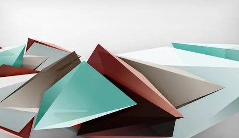 3D triangle vector abstract background. Business or technology design for Stock Illustration