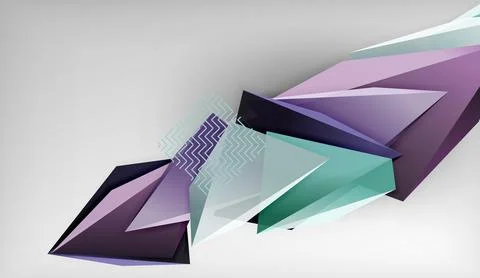 3D triangle vector abstract background. Business or technology design for Stock Illustration