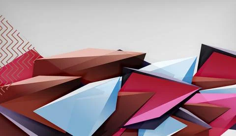 3D triangle vector abstract background. Business or technology design for Stock Illustration