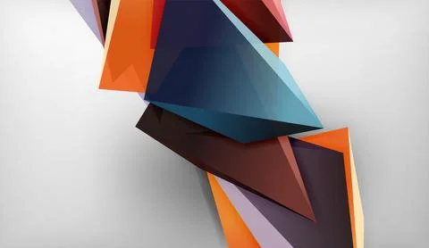 3D triangle vector abstract background. Business or technology design for Stock Illustration