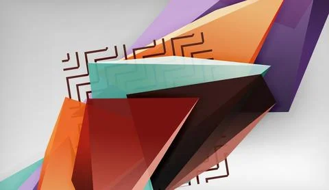 3D triangle vector abstract background. Business or technology design for 스톡 일러스트