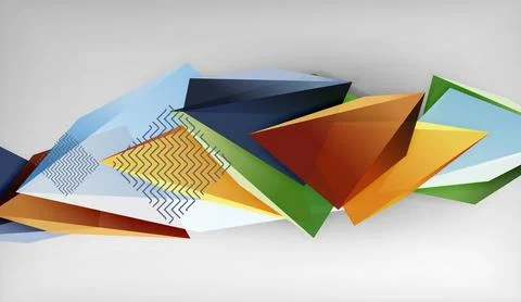 3D triangle vector abstract background. Business or technology design for Stock Illustration